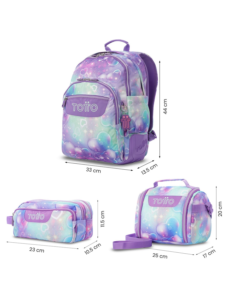 Set mochila escolar Combo Rayol impermeable para niña 11