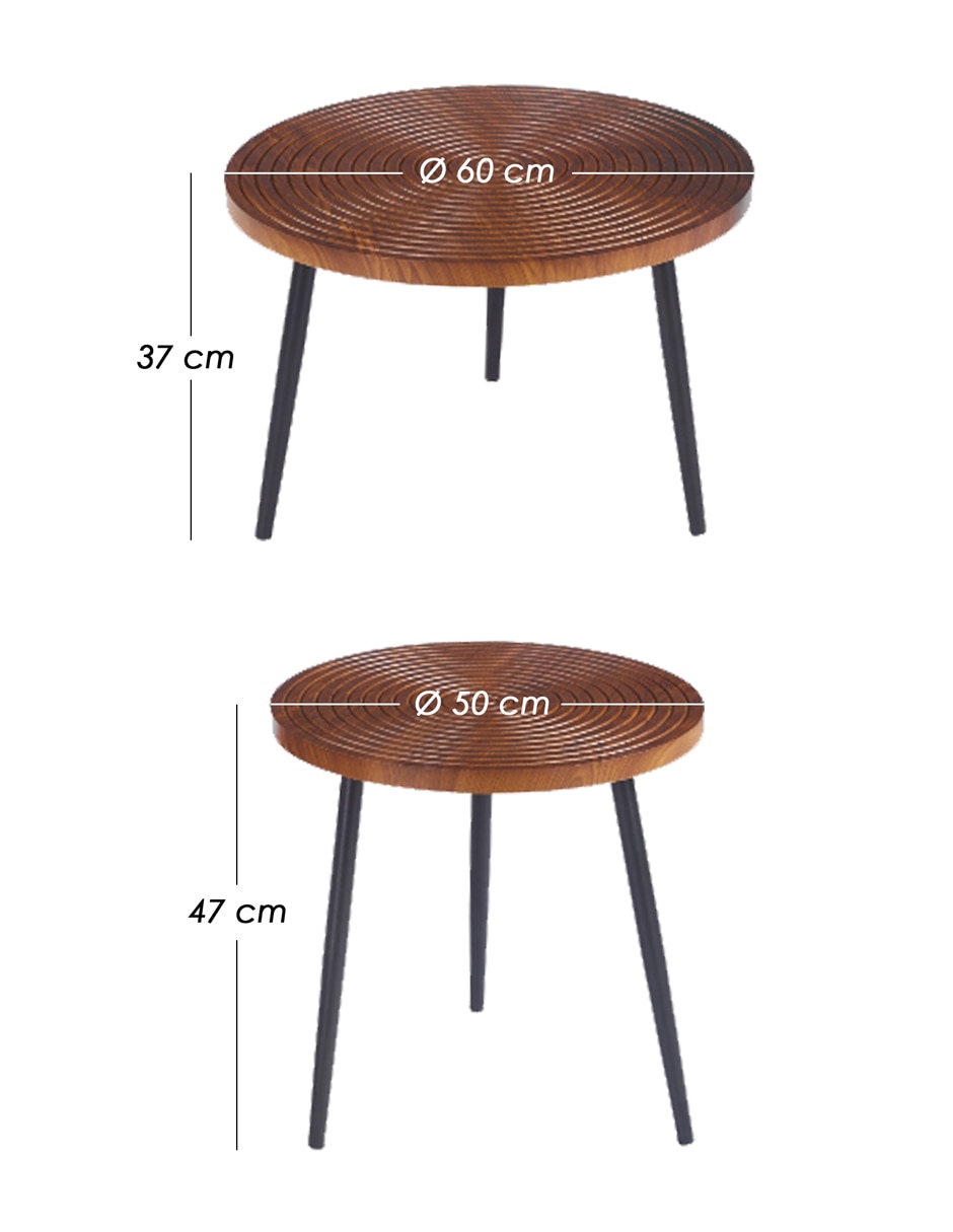 Juego de mesas para sala 2 piezas 8