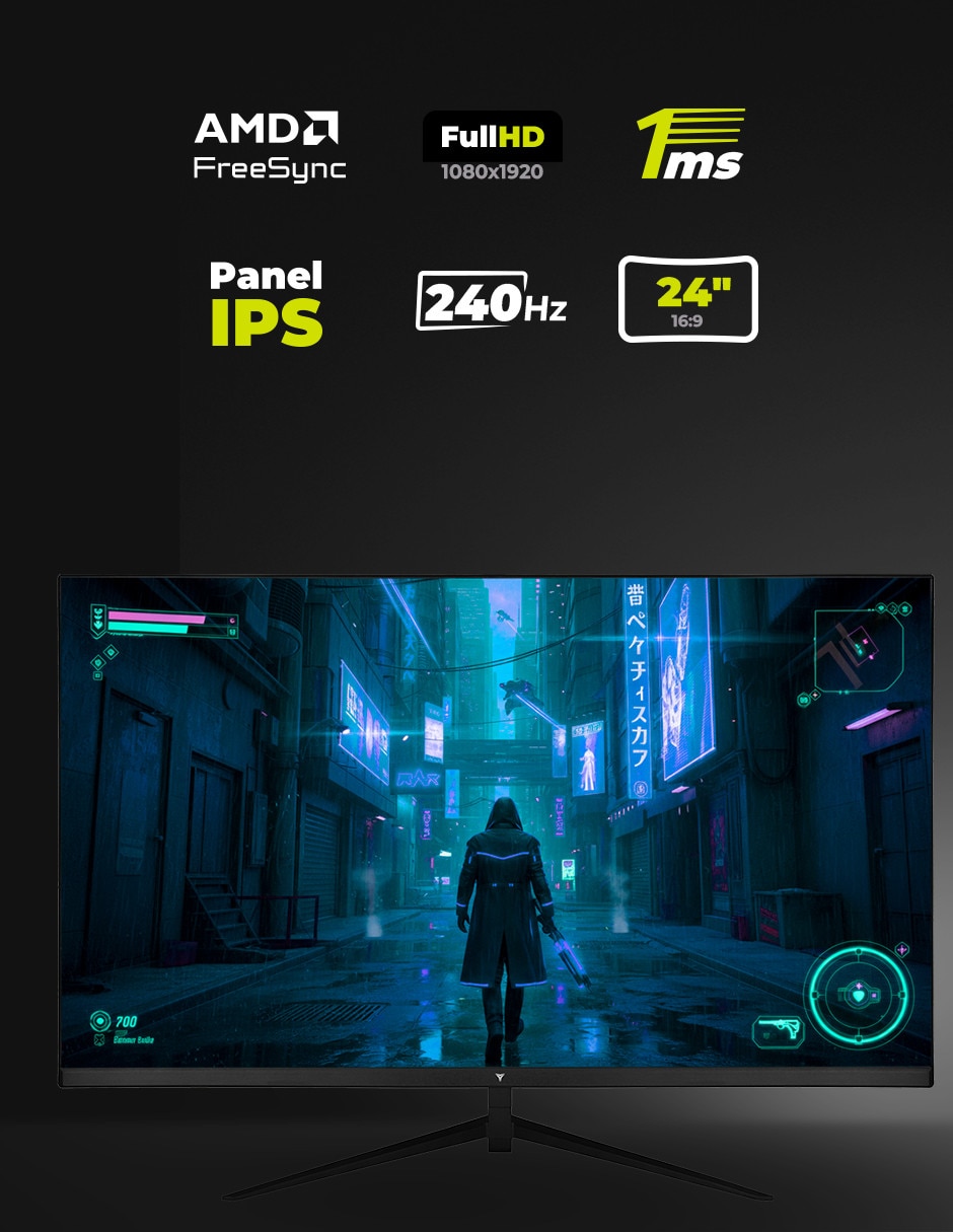 Computadora gamer Hussar Ypi-Hu2400B-560Pm 24 pulgadas Full HD Intel Core i5 Nvidia GeForce RTX 5060 16 Gb RAM 1 Tb Ssd 3