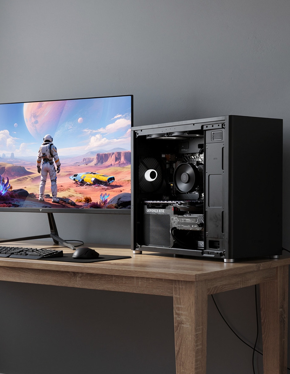 Computadora gamer Hussar Ypi-Hu2400B-560Pm 24 pulgadas Full HD Intel Core i5 Nvidia GeForce RTX 5060 16 Gb RAM 1 Tb Ssd 10