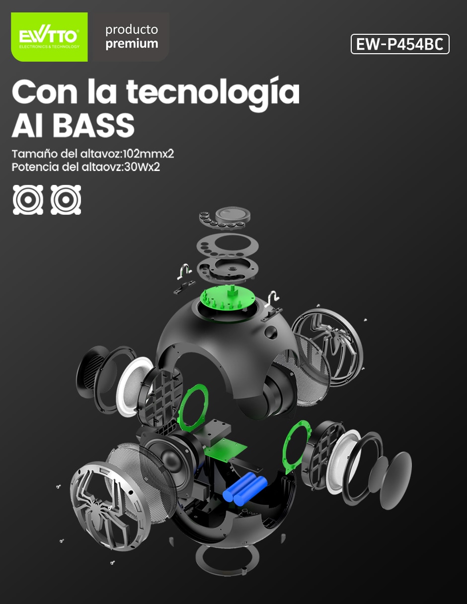 Bocina portátil bluetooth NFC 3