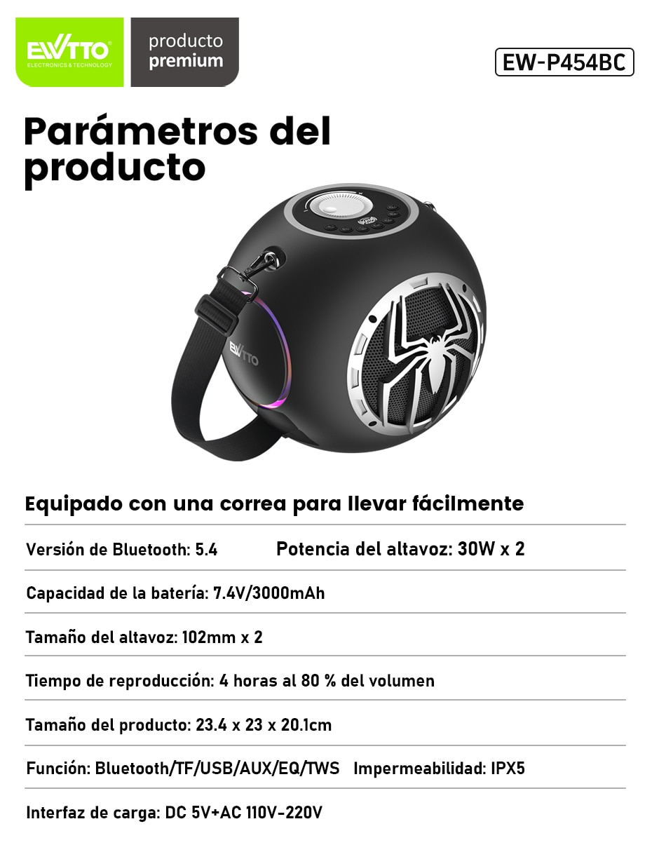Bocina portátil bluetooth NFC 4