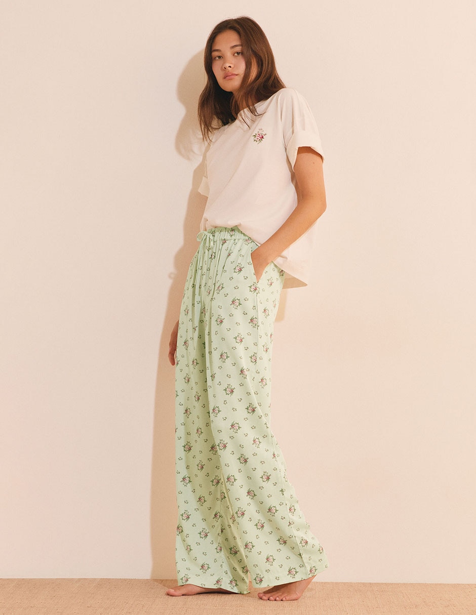 Pantalón pijama de algodón para mujer