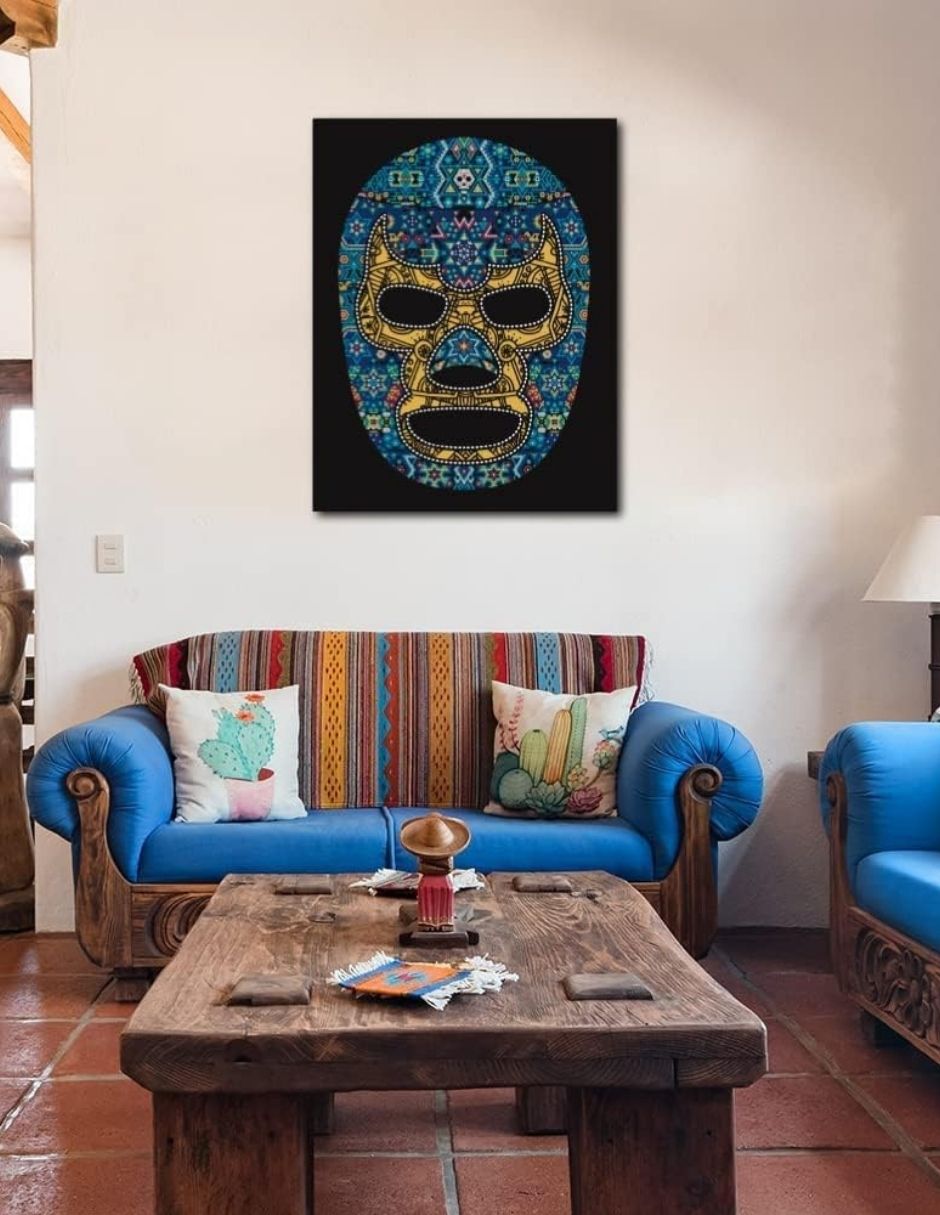 Cuadro Blue Demon Diseño Huichol técnica impresión 3