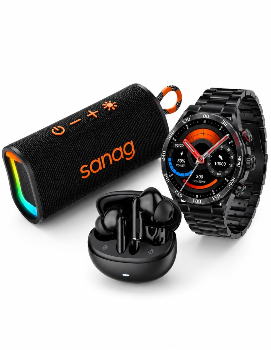 Kit Smartwatch Smartwatch Filwans Gtr con Bocina Sanag M15 y G-Tide L42 negros unisex Kit Smartwatch Smartwatch Filwans Gtr con Bocina Sanag M15 y G-Tide L42 negros unisex