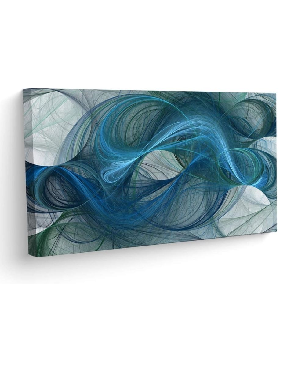Cuandro Canva Fractal Azul técnica impresión