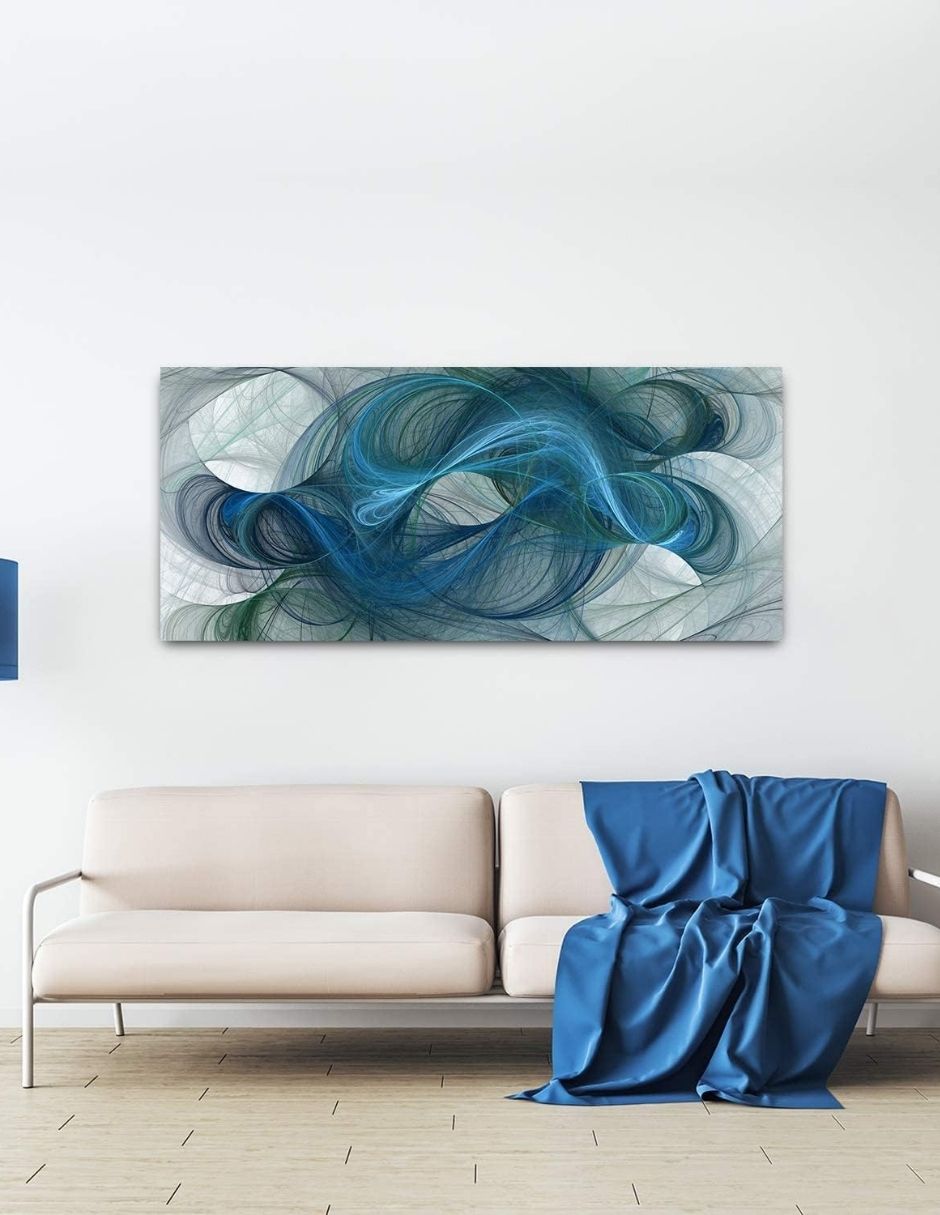 Cuandro Canva Fractal Azul técnica impresión 3