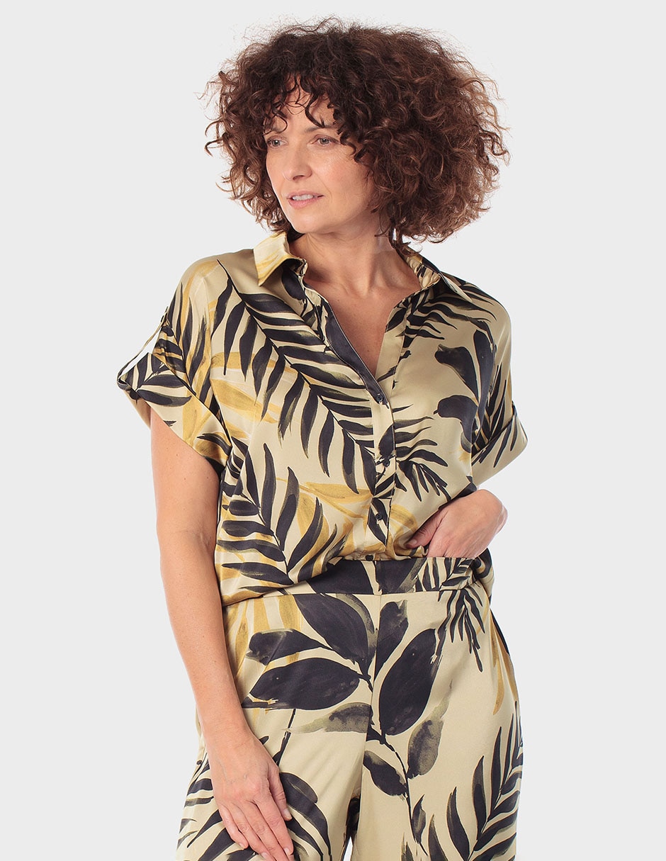 Blusa manga corta para mujer