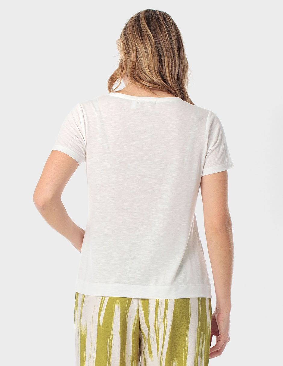 Playera manga corta cuello redondo para mujer 2