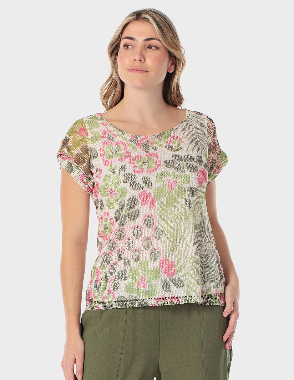 Playera manga corta cuello V para mujer Playera manga corta cuello V para mujer