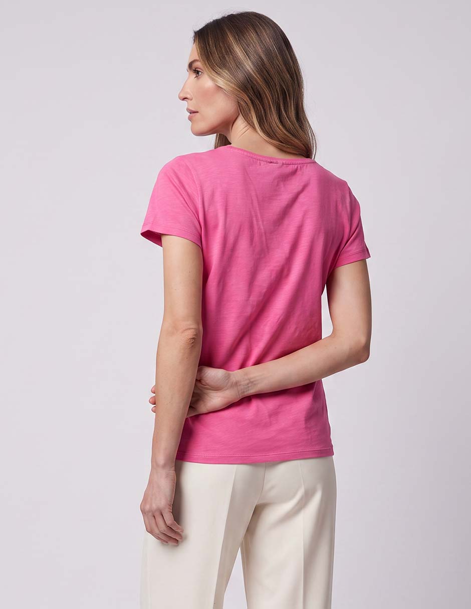 Playera manga corta cuello redondo para mujer 2
