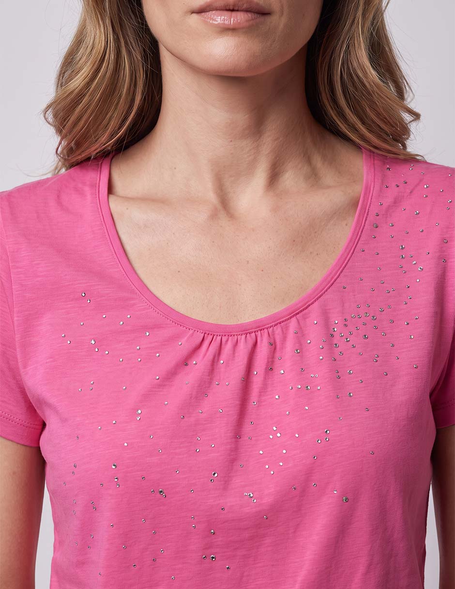 Playera manga corta cuello redondo para mujer 3