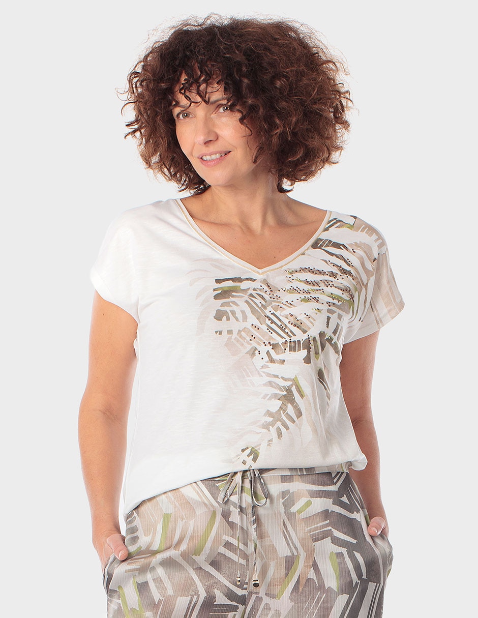 Playera manga corta cuello V para mujer Playera manga corta cuello V para mujer