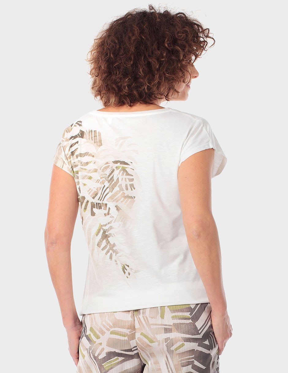 Playera manga corta cuello V para mujer 3