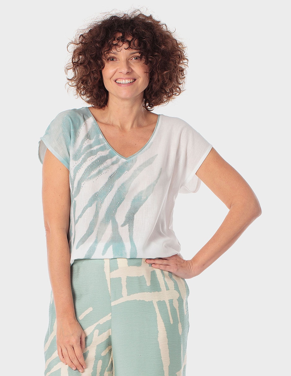 Blusa manga corta para mujer