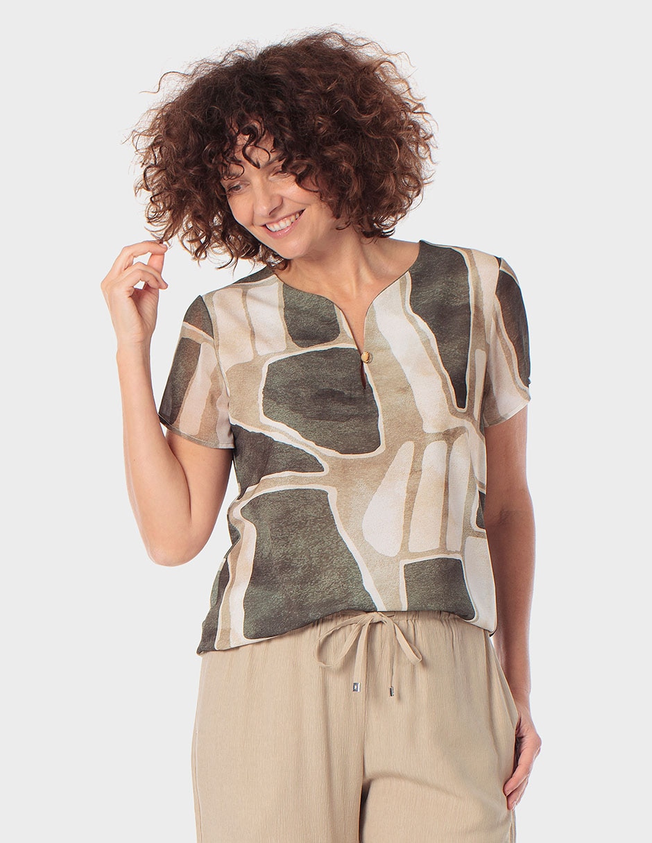 Playera manga corta cuello V para mujer Playera manga corta cuello V para mujer