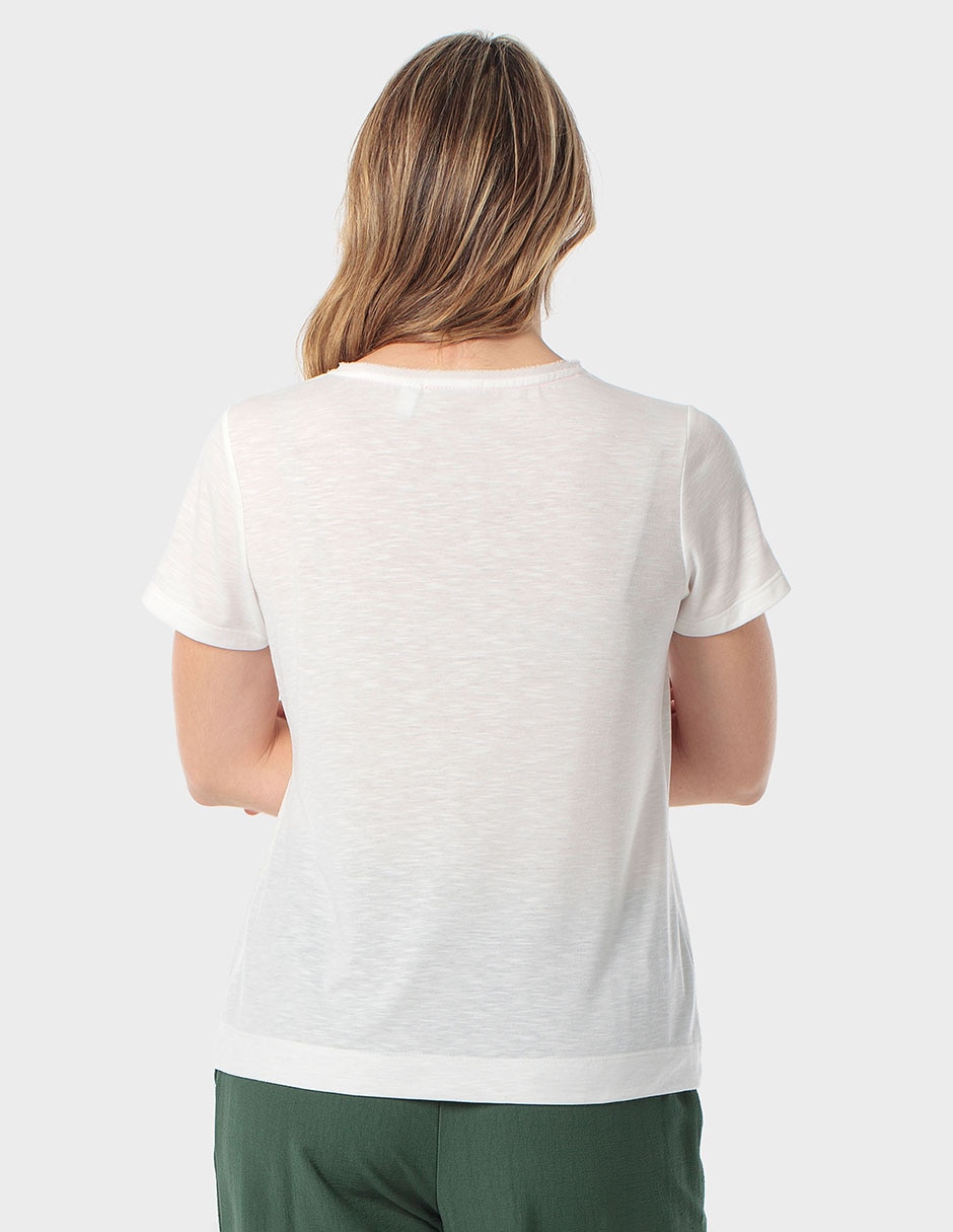 Playera manga corta cuello redondo para mujer 2