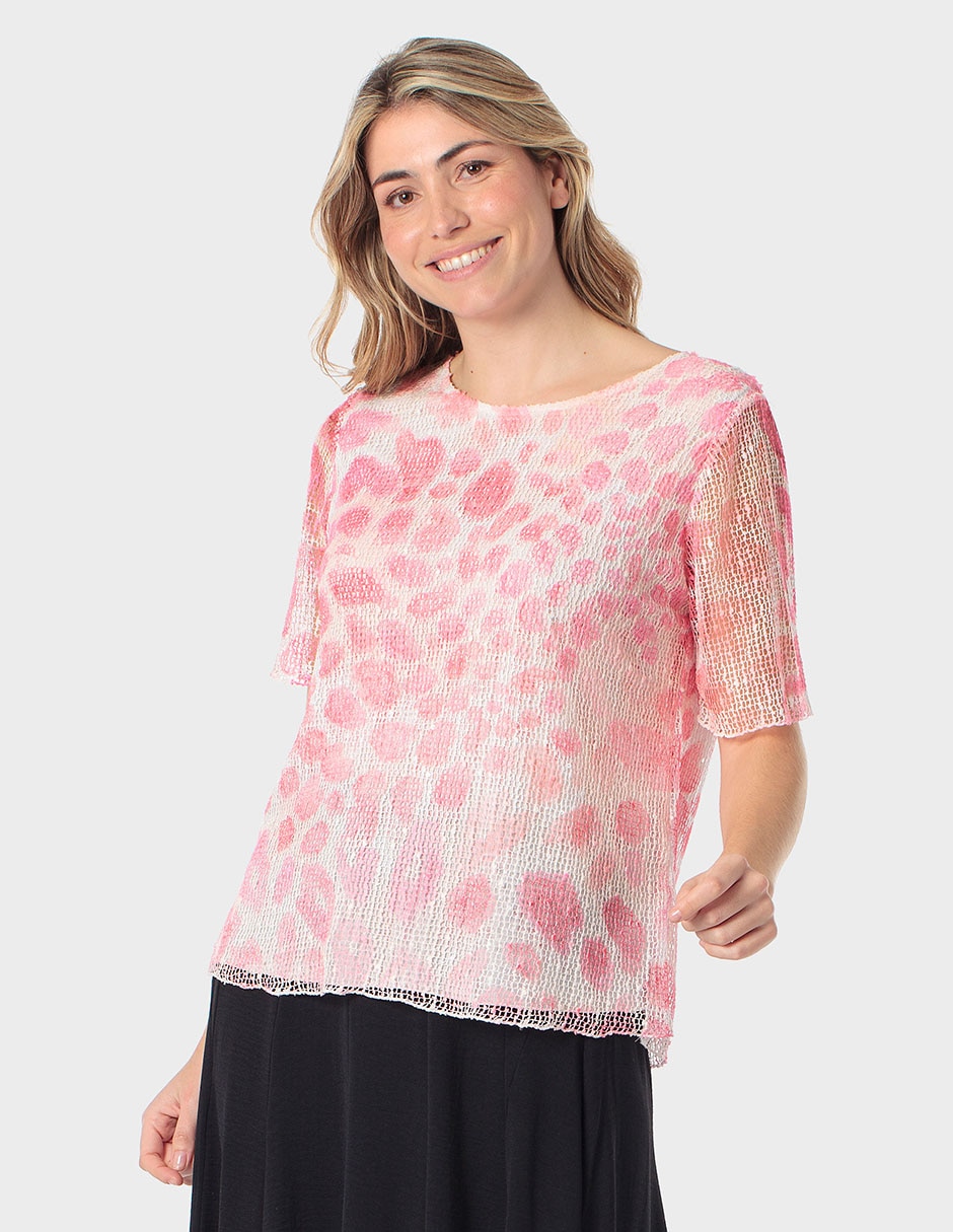 Playera manga corta cuello redondo para mujer Playera manga corta cuello redondo para mujer