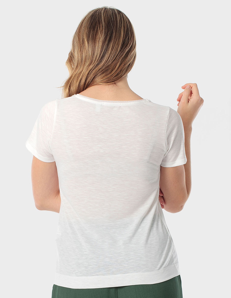 Playera manga corta cuello redondo para mujer 2