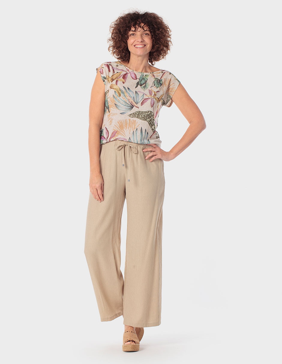 Blusa manga corta cuello redondo para mujer 3