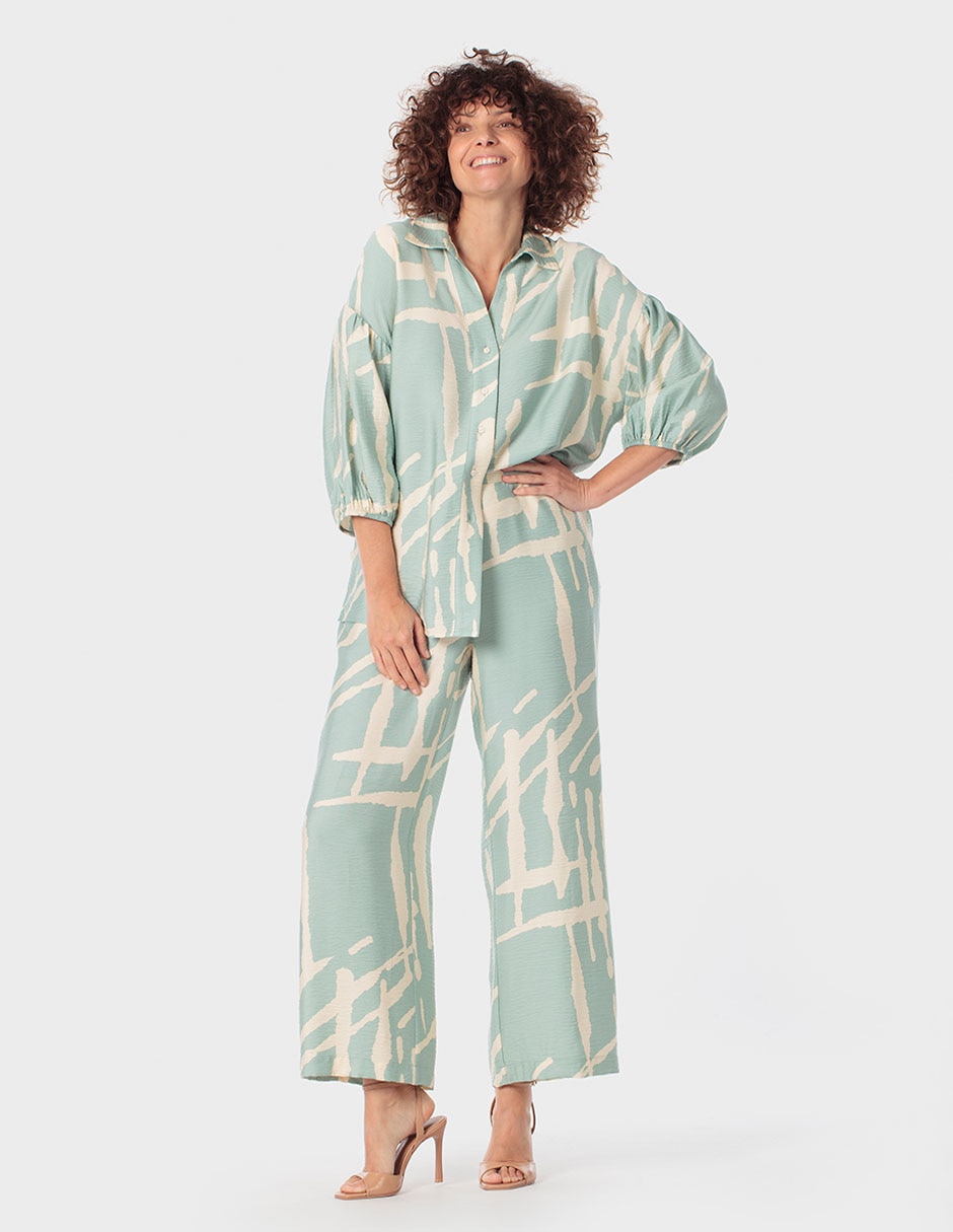 Pantalón recto wide leg para mujer 3