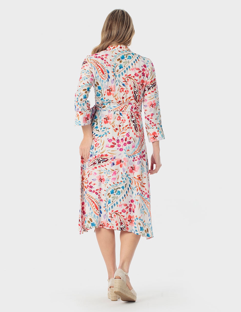 Vestido 3/4 casual punt roma para mujer