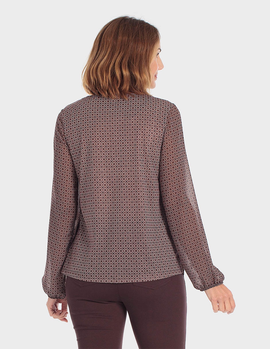 Playera manga larga cuello v para mujer 4