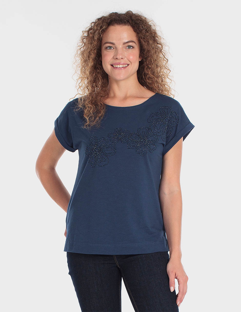 Playera manga corta cuello redondo para mujer Playera manga corta cuello redondo para mujer