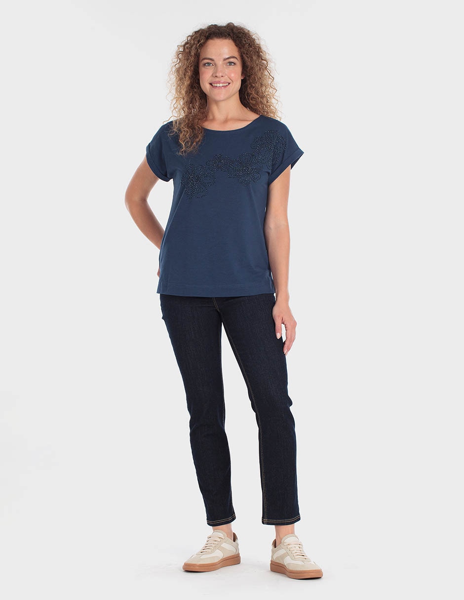 Playera manga corta cuello redondo para mujer 3