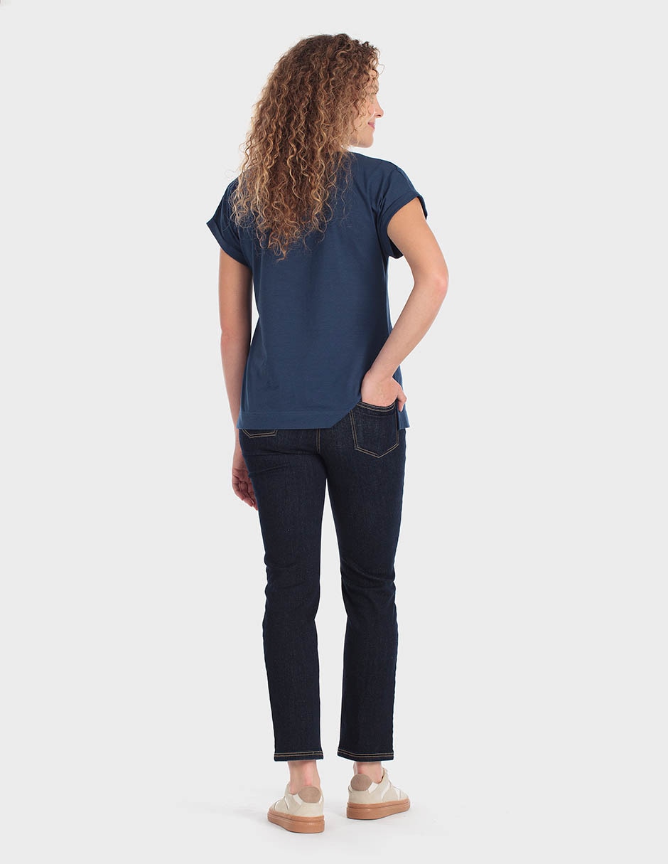 Playera manga corta cuello redondo para mujer 2