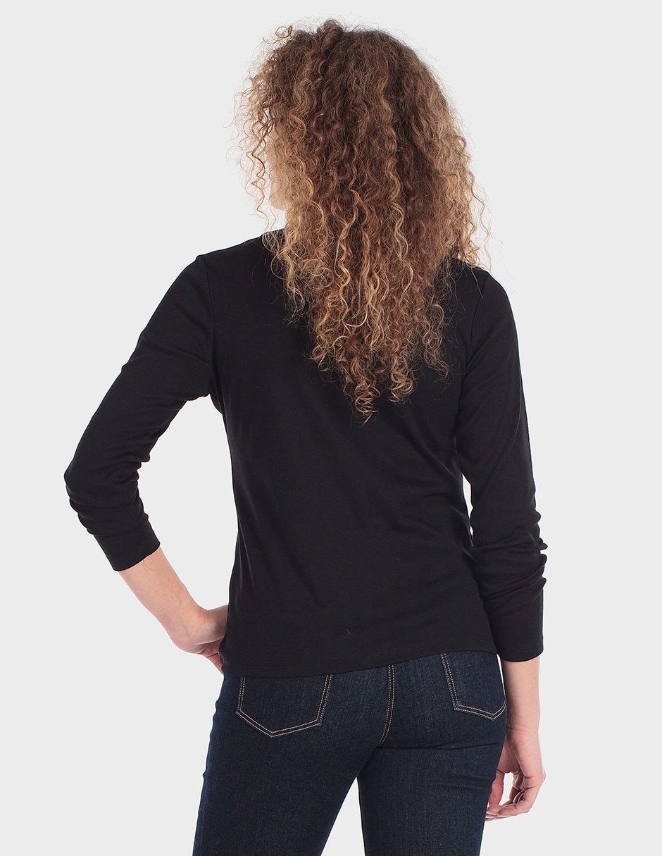 Playera manga 3/4 cuello redondo para mujer 2