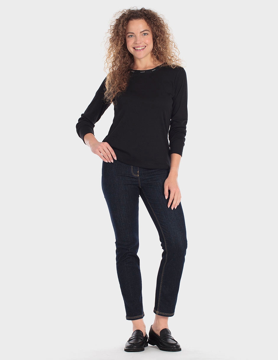 Playera manga 3/4 cuello redondo para mujer 3