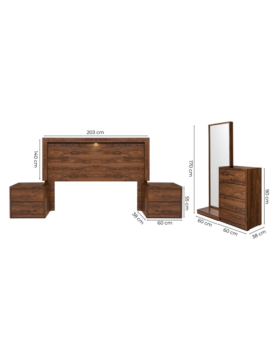 Set Recámara Firenze de madera 10
