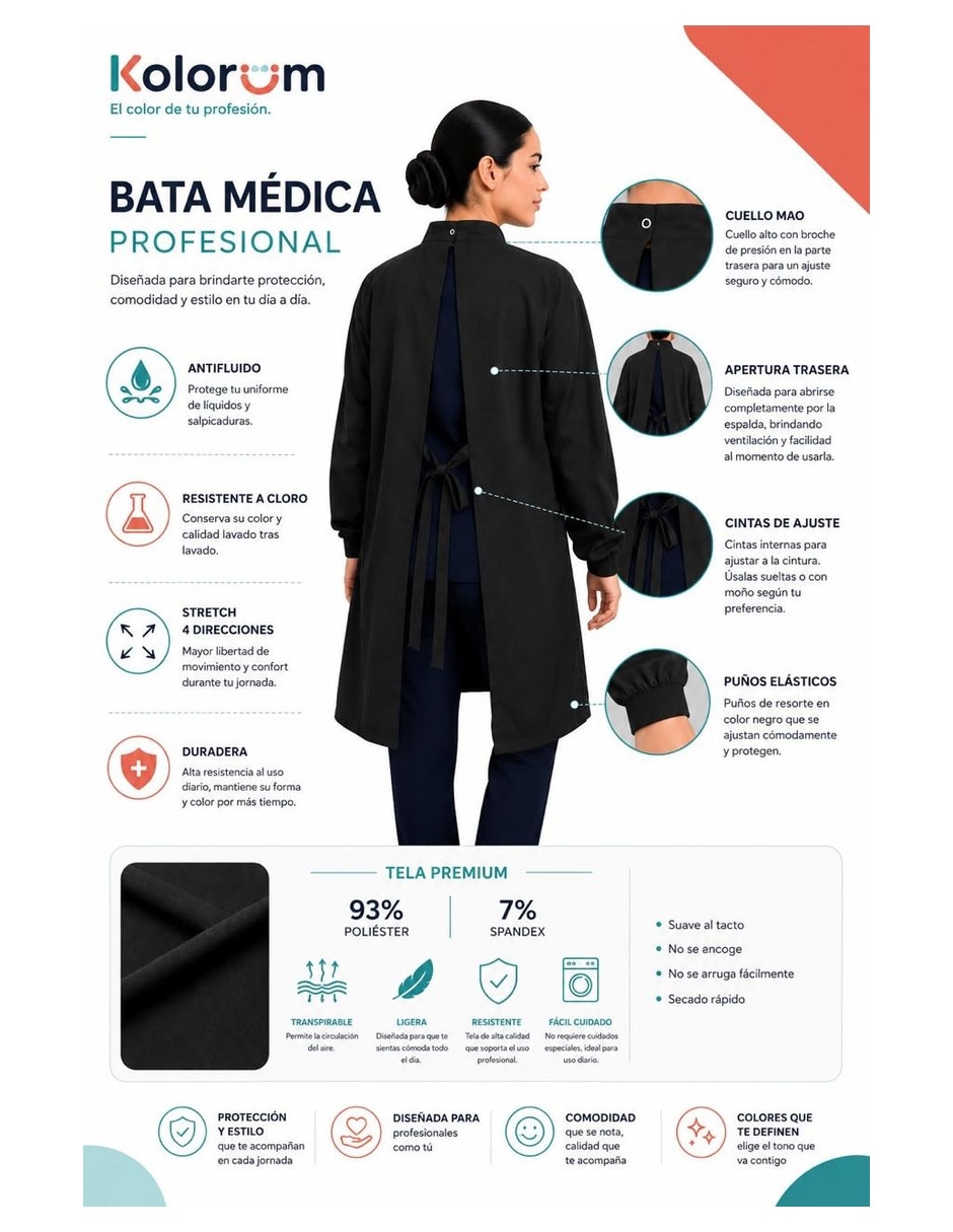 Bata de laboratorio para mujer 3