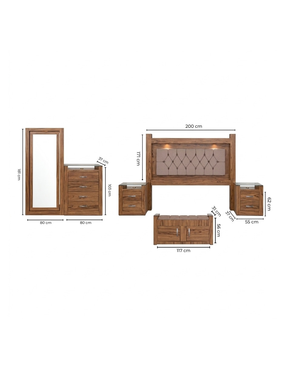 Set Recámara de Madera 10