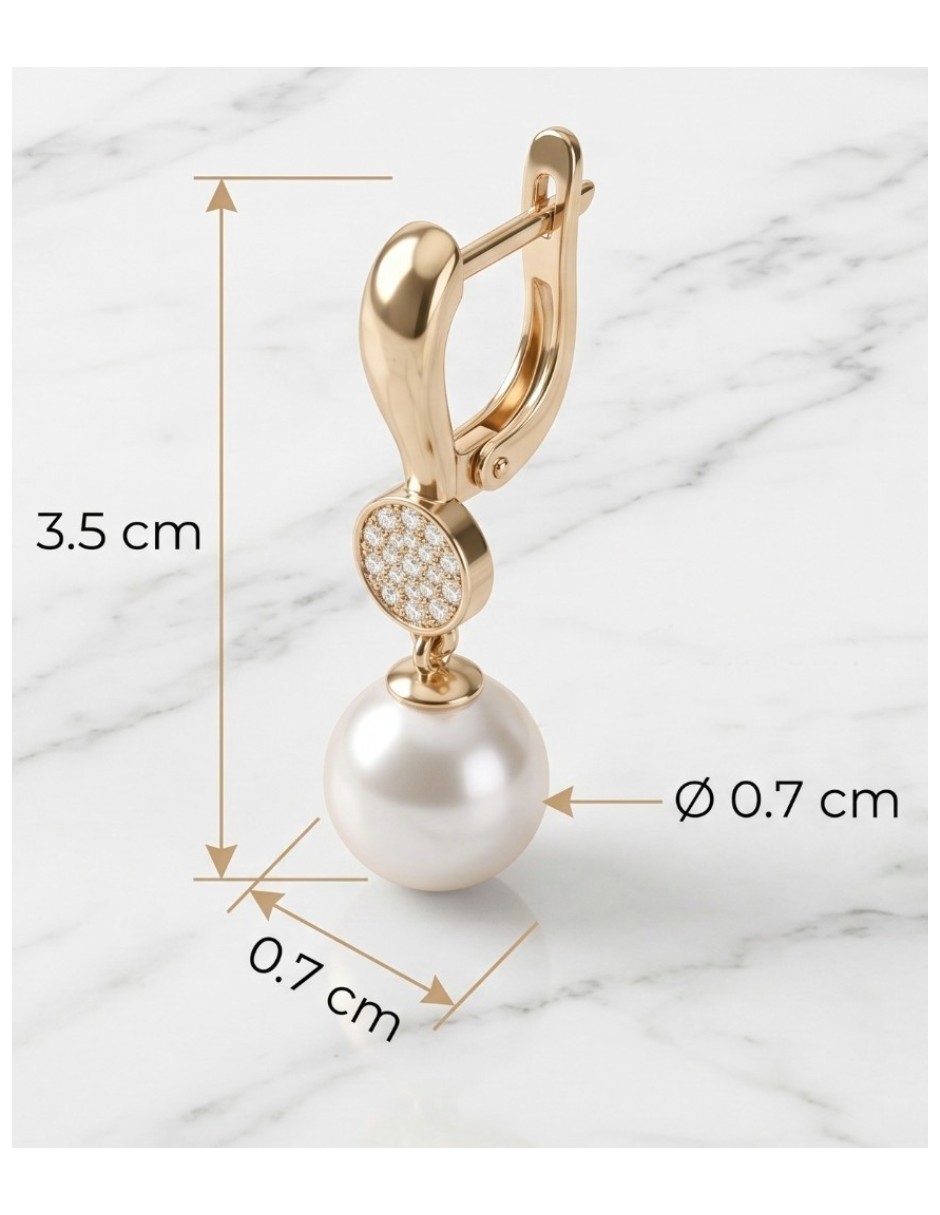 Aretes largos joyería de oro laminado 18 k con acabado brillante zirconia cúbica 7
