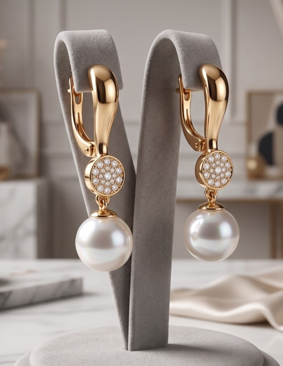 Aretes largos joyería de oro laminado 18 k con acabado brillante zirconia cúbica 4