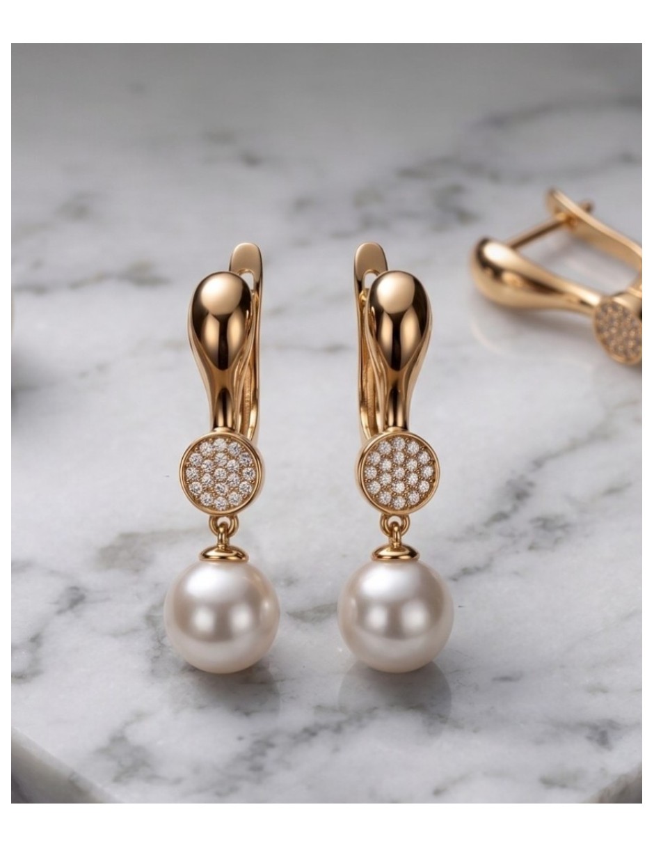 Aretes largos joyería de oro laminado 18 k con acabado brillante zirconia cúbica 3