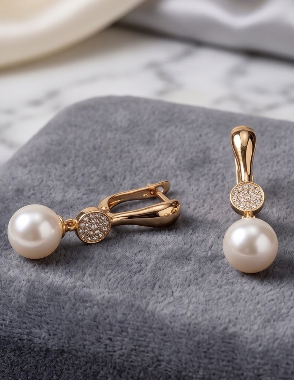 Aretes largos joyería de oro laminado 18 k con acabado brillante zirconia cúbica 2