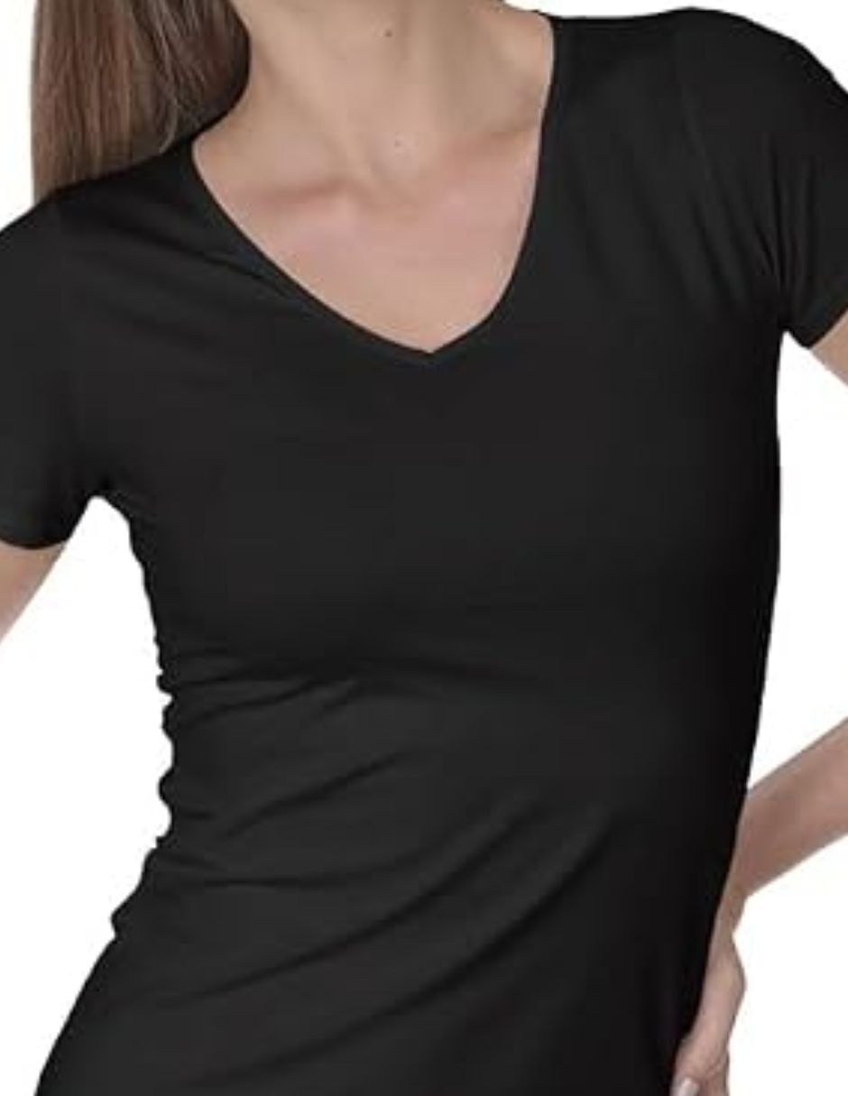 Camiseta cuello V regular manga corta de algodón pima 5