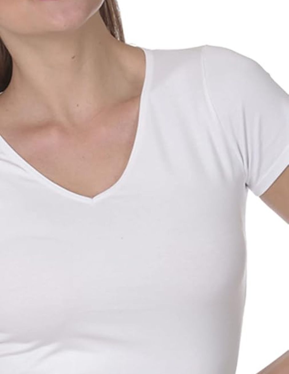 Camiseta cuello V regular manga corta de algodón pima 7