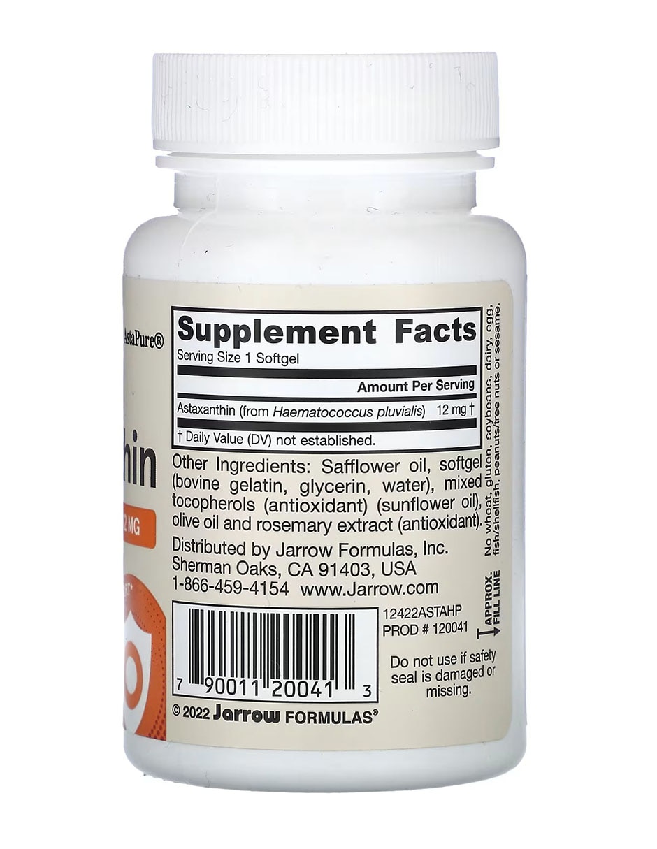 Astaxantina 12 mg 30 cápsulas