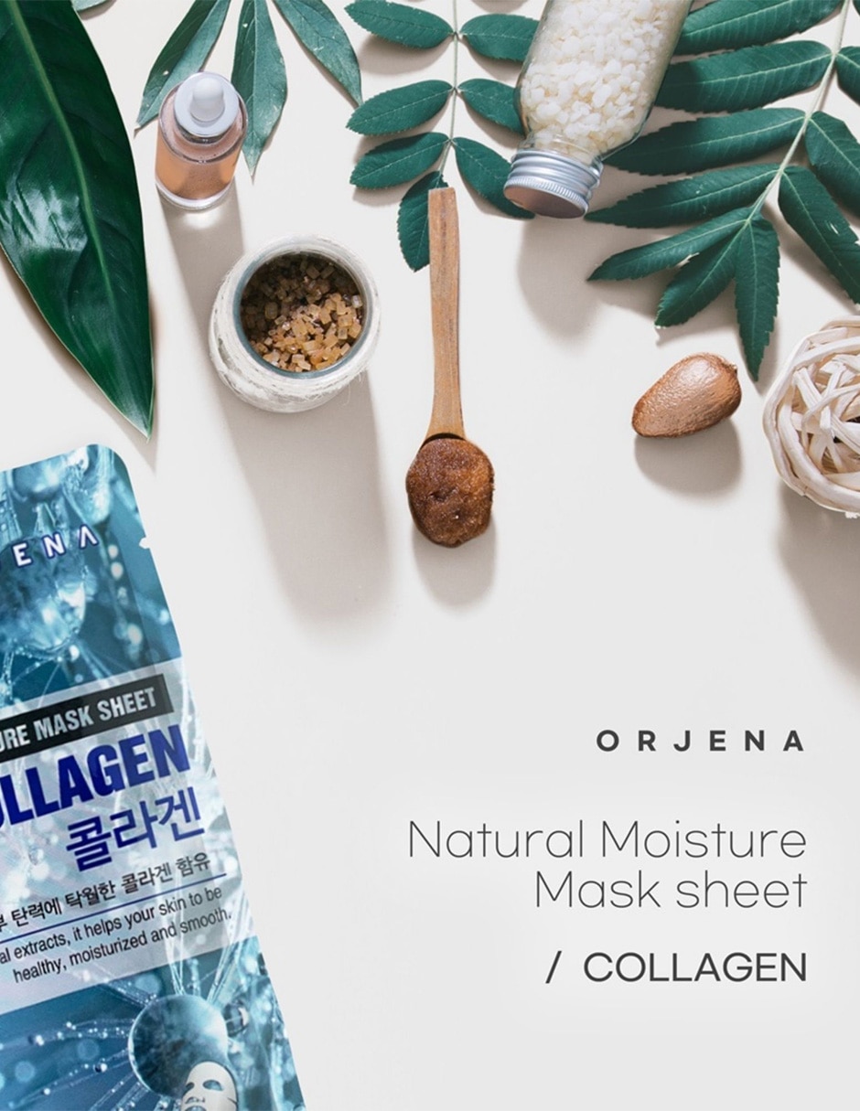 Mascarilla facial colágeno hidrolizado para regenerar Orjena 10 piezas