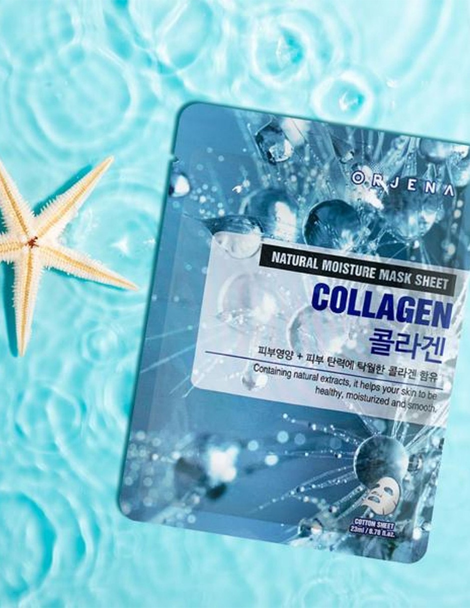 Mascarilla facial colágeno hidrolizado para regenerar Orjena 10 piezas