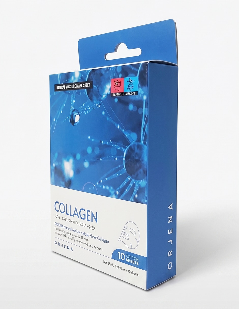 Mascarilla facial colágeno hidrolizado para regenerar Orjena 10 piezas