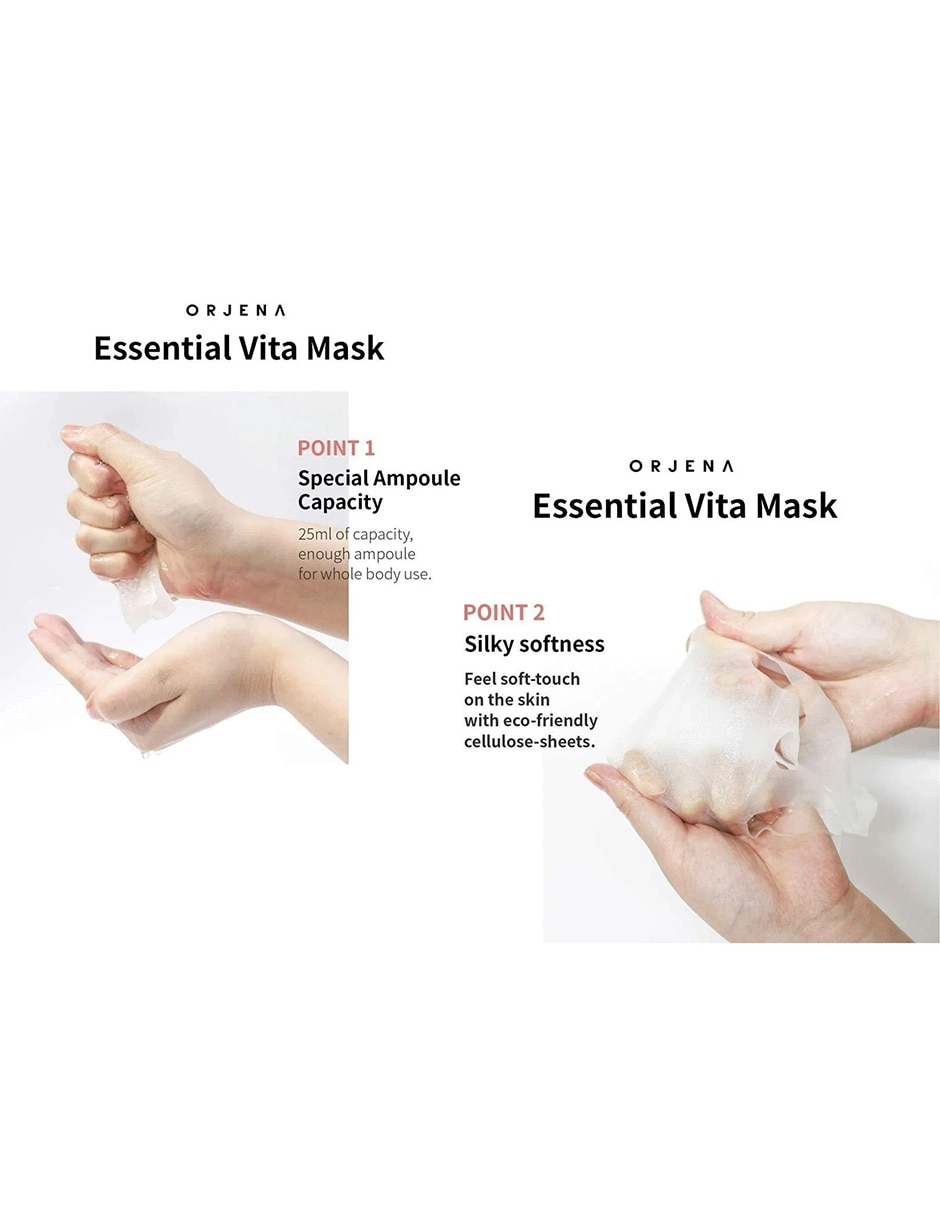 Mascarilla facial colágeno hidrolizado para regenerar Orjena 10 piezas