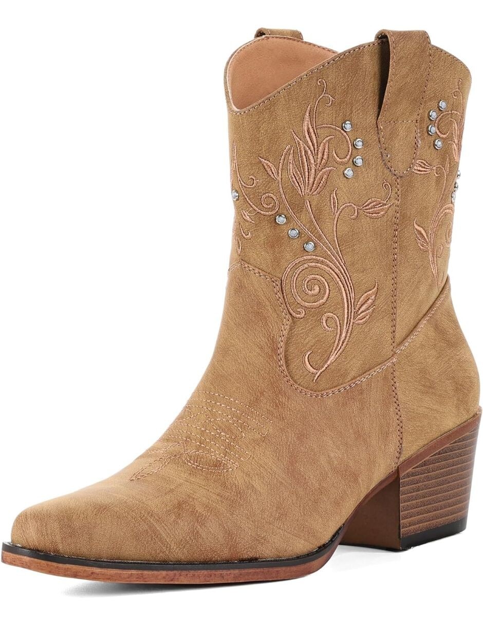 Bota cowboy arriba del tobillo para mujer 1