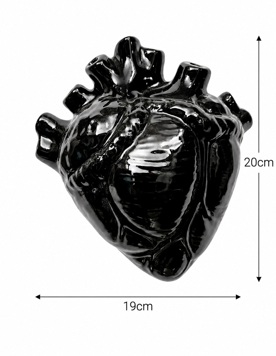 Figura decorativa de corazón de cerámica 3