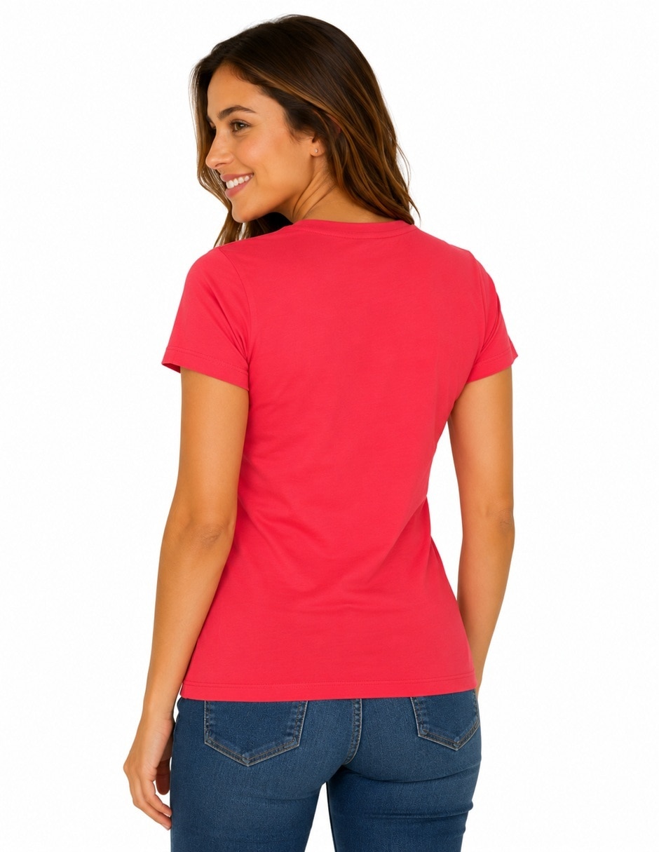 Playera manga corta j51hg490 ger cuello redondo para mujer 4