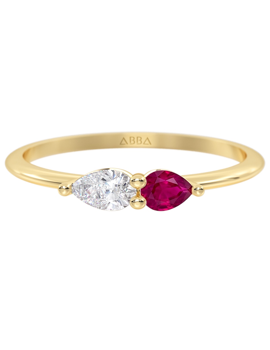 Anillo 14 k de oro zirconia brillante Anillo 14 k de oro zirconia brillante